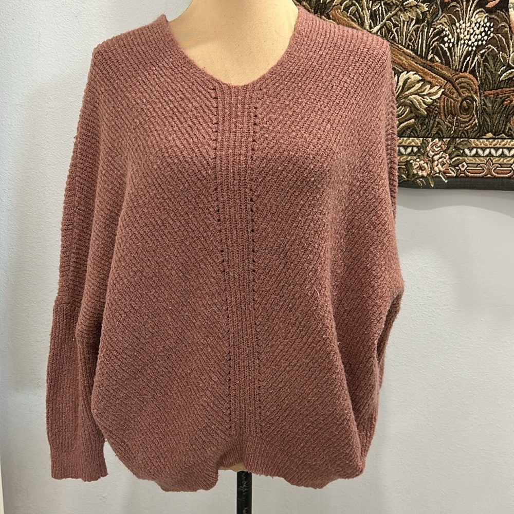 Lulus Womens Medium Pink Dolman‎ Sleeve Knit Sweater Casual Pullover Top